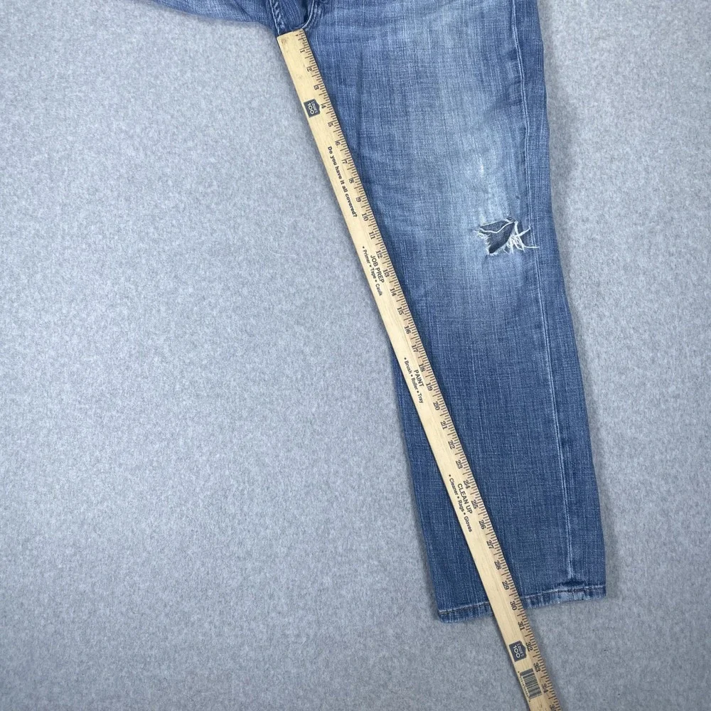 Levi 514 Straight Fit Jeans Mens 36x30 Blue Medium Wash Distressed Denim